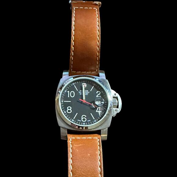 Wenger Swiss Military 7925X/T Men\'s Watch Stainless Steel Brown Leather 100M WR